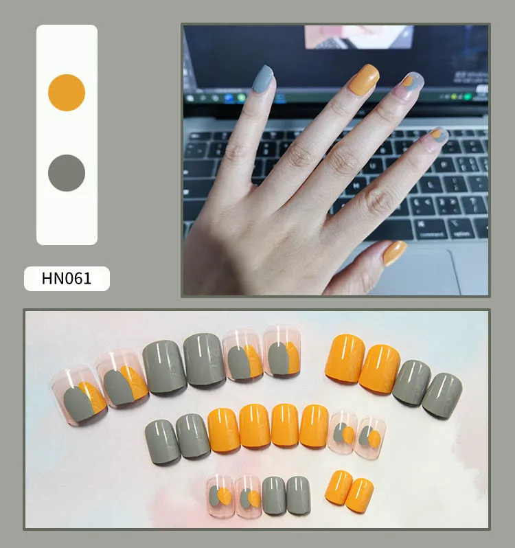 Box of 24 finished fake nail patches with glue delivery in multiple colour options