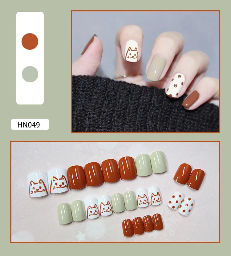 Box of 24 finished fake nail patches with glue delivery in multiple colour options