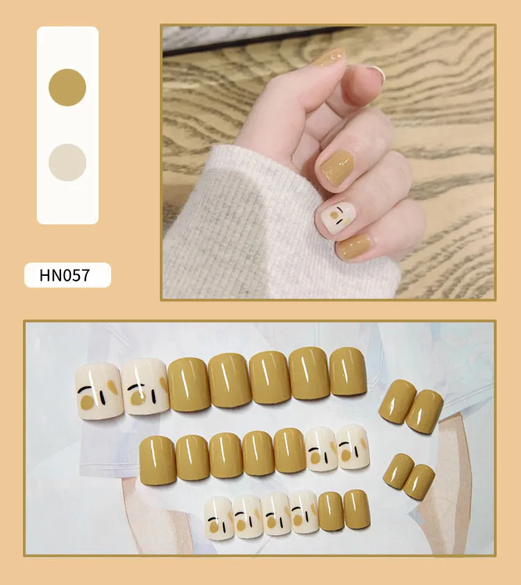 Box of 24 finished fake nail patches with glue delivery in multiple colour options