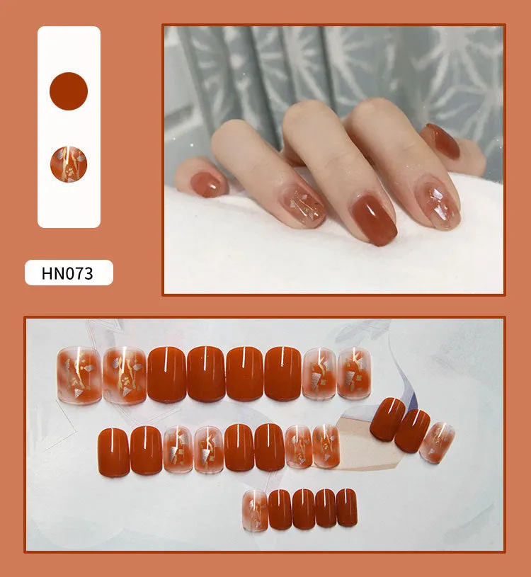 Box of 24 finished fake nail patches with glue delivery in multiple colour options