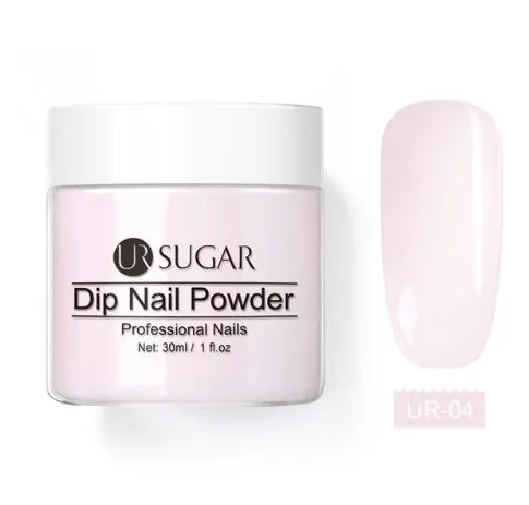 UR Sugar 30ml dipping nail powder bottle in glitter finish with multiple colour options for French manicure