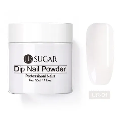UR Sugar 30ml dipping nail powder bottle in glitter finish with multiple colour options for French manicure