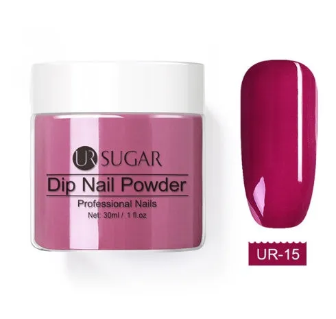 UR Sugar 30ml dipping nail powder bottle in glitter finish with multiple colour options for French manicure