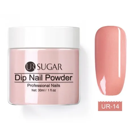 UR Sugar 30ml dipping nail powder bottle in glitter finish with multiple colour options for French manicure