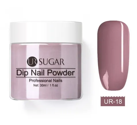 UR Sugar 30ml dipping nail powder bottle in glitter finish with multiple colour options for French manicure