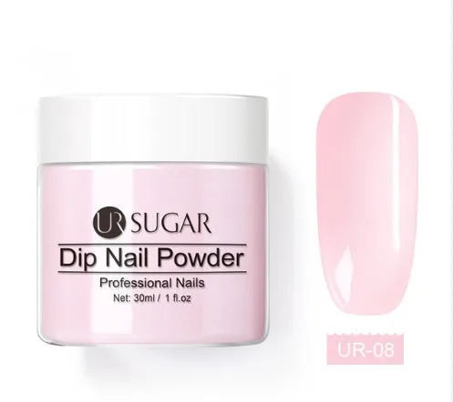 UR Sugar 30ml dipping nail powder bottle in glitter finish with multiple colour options for French manicure