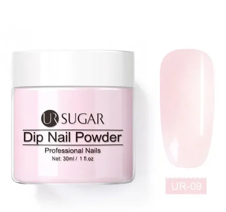 UR Sugar 30ml dipping nail powder bottle in glitter finish with multiple colour options for French manicure
