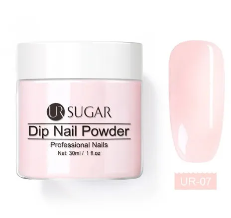 UR Sugar 30ml dipping nail powder bottle in glitter finish with multiple colour options for French manicure