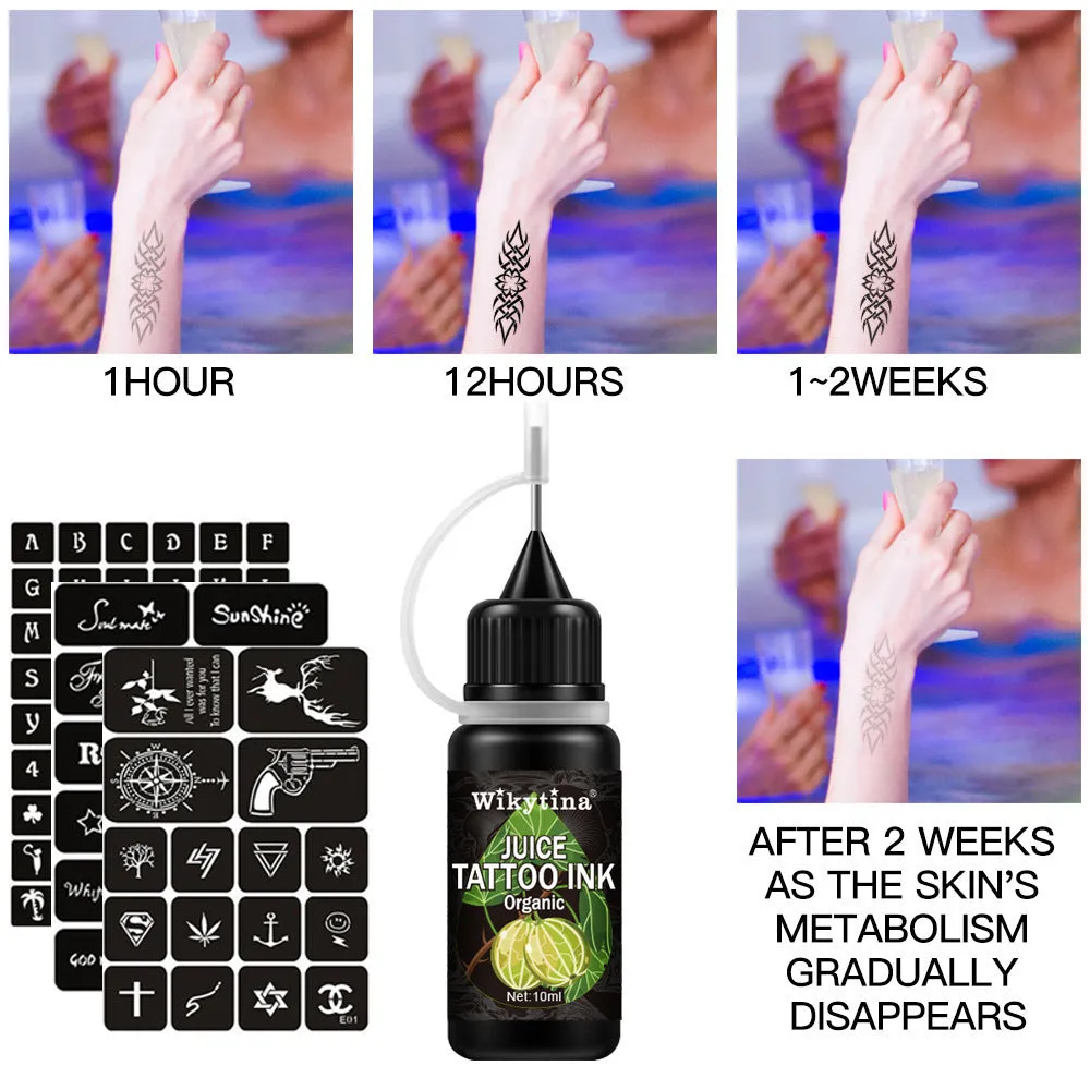 Temporary Juice Health tattoo painting set 10ml with five designs