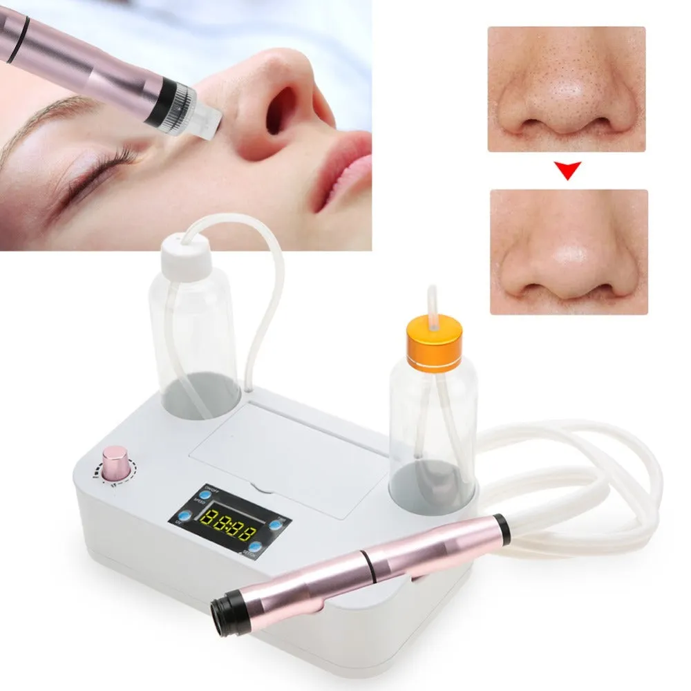 Portable oxygen spray hydro jet machine with bottle and crystal heads for blackhead removal and face cleansing