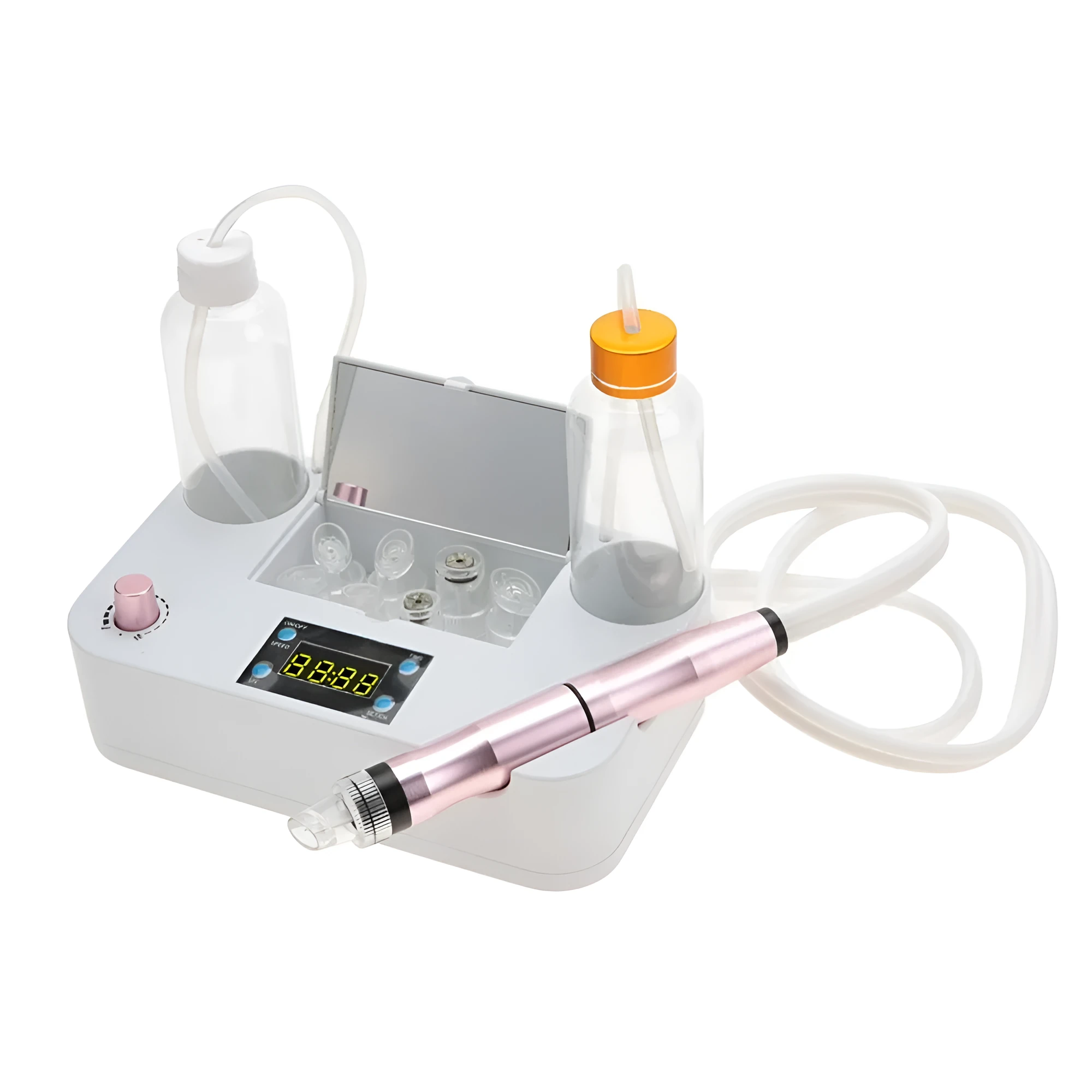 Portable oxygen spray hydro jet machine with bottle and crystal heads for blackhead removal and face cleansing