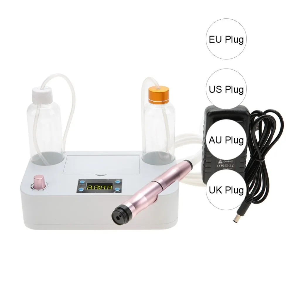 Portable oxygen spray hydro jet machine with bottle and crystal heads for blackhead removal and face cleansing