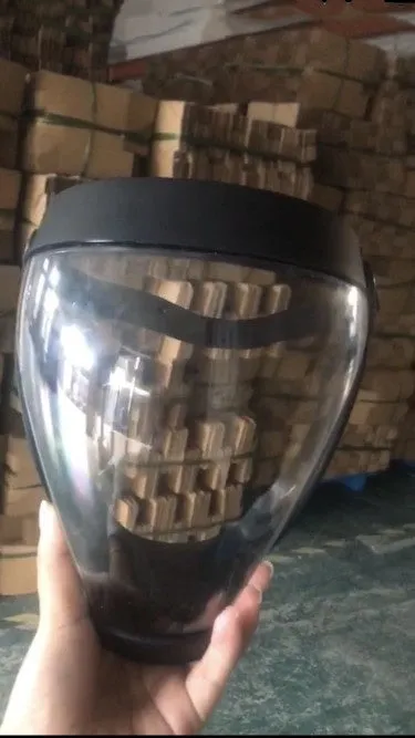Transparent full face sports mask with edging 21x16cm 230g hard hanging plastic face shield