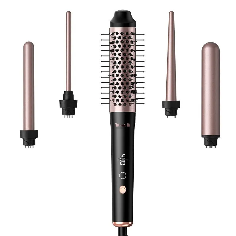 Automatic large wave hair curler in rose gold or black with international voltage compatibility