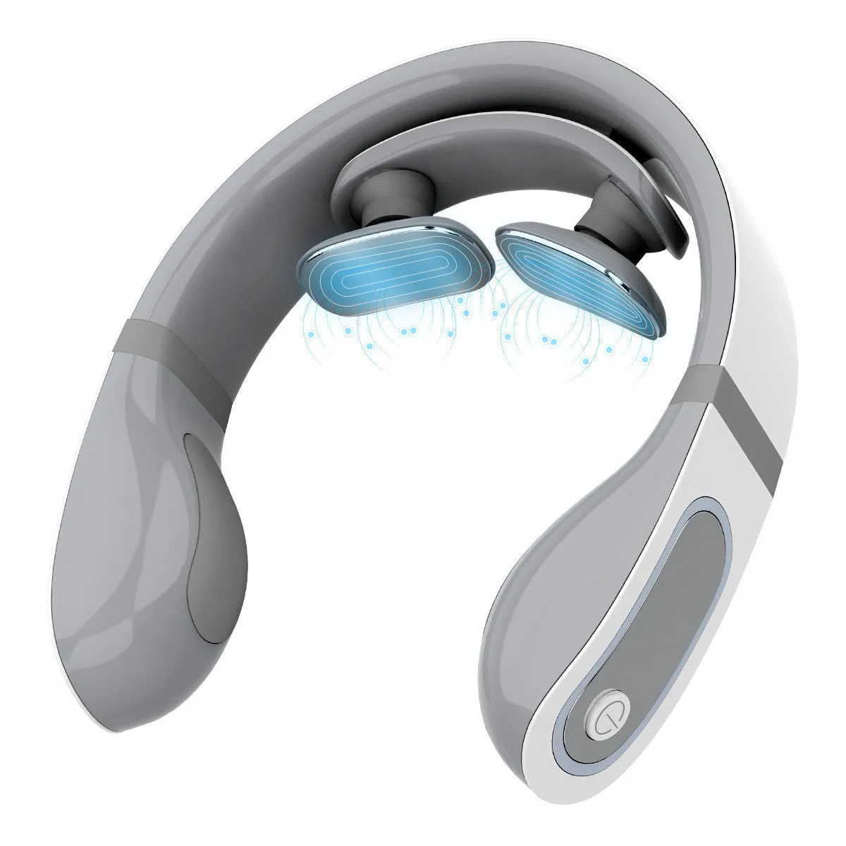 White multifunctional heating neck vibration massager with remote control