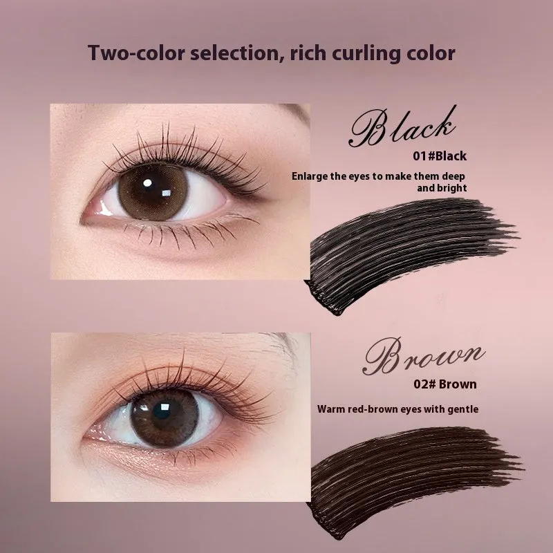 Long Curling Long-Lasting Setting Mascara tube in black or brown shade on a white background.