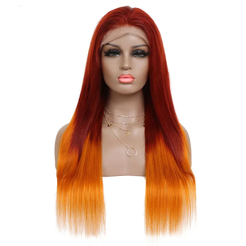 13x4 front lace real hair wig in straight style transparent lace for ladies medium long hair multiple sizes