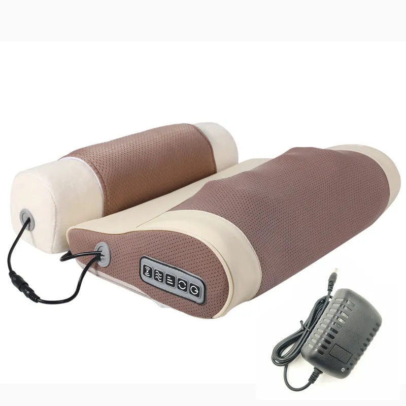 Cervical spine massage pillow electric neck shoulder massager with 8 heads and infrared