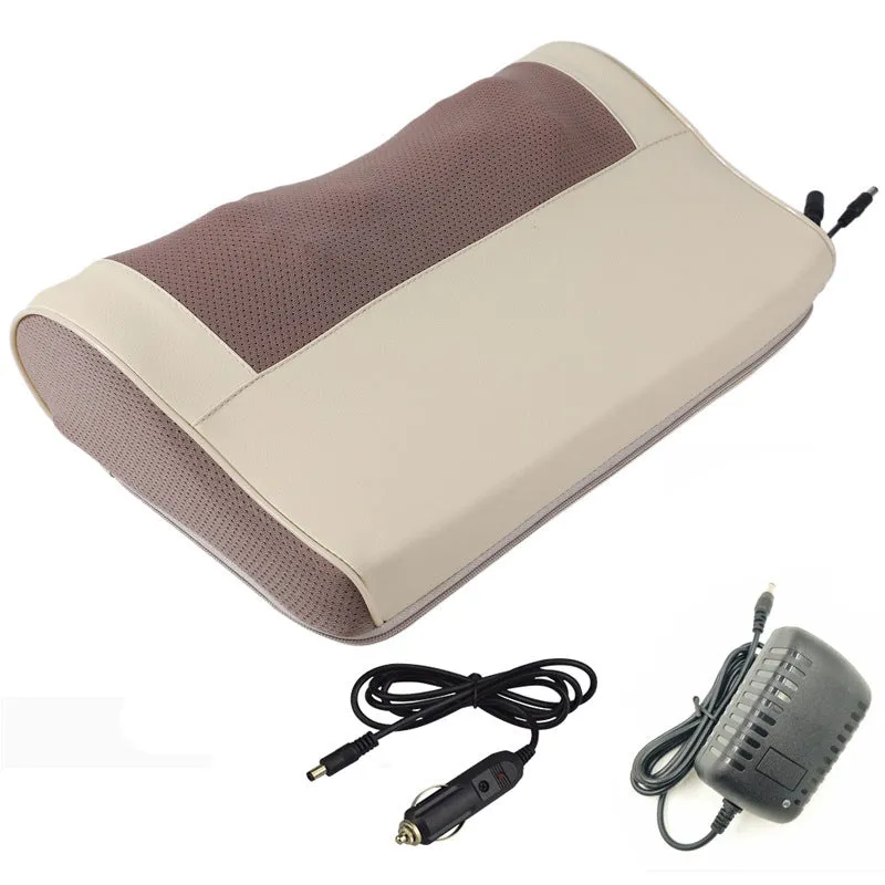 Cervical spine massage pillow electric neck shoulder massager with 8 heads and infrared