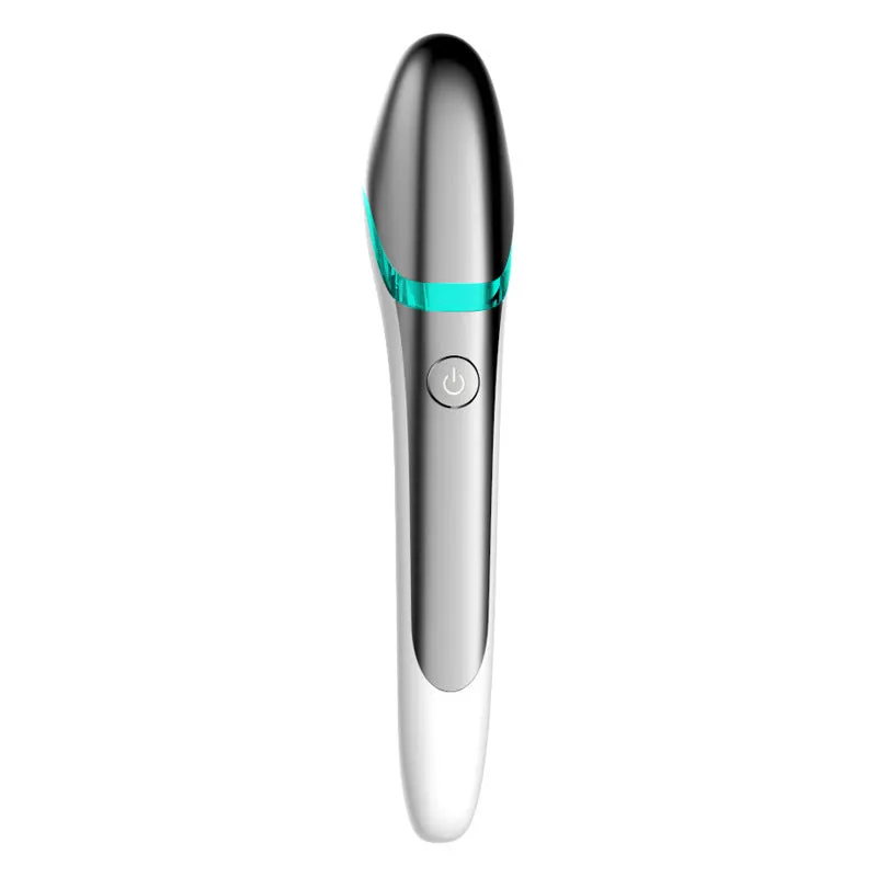 Rechargeable eye massage pen beauty instrument with electroplating ABS body, photo color, for reducing crow's feet and dark circles.