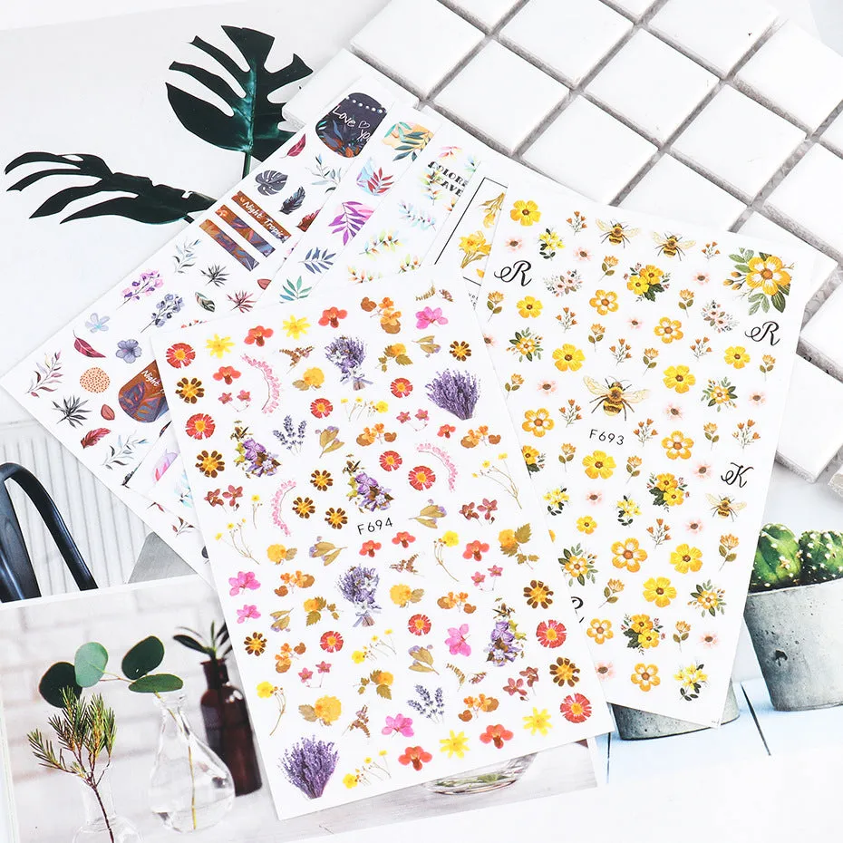 Floral Series nail sticker self-adhesive decal 3g for home manicure