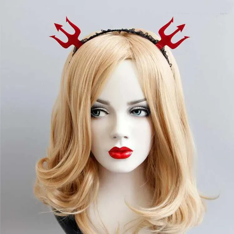 Halloween funny headband made from felt cloth, black lace, ribbon, and iron headband base in multiple colour styles