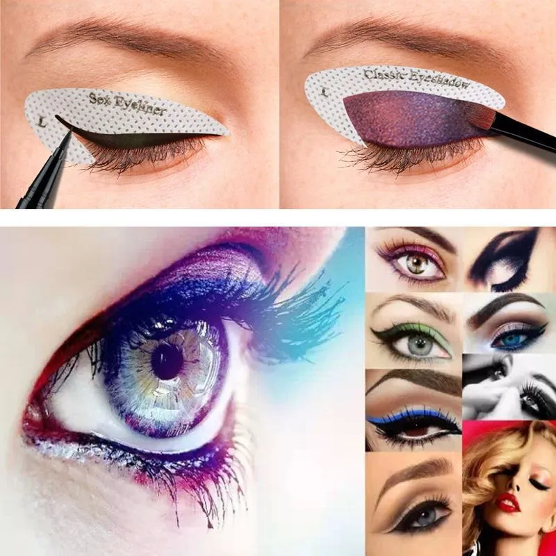 Eye makeup template sticker in Nude non-woven fabric 155mm x 125mm for guiding eyeshadow and eyeliner application