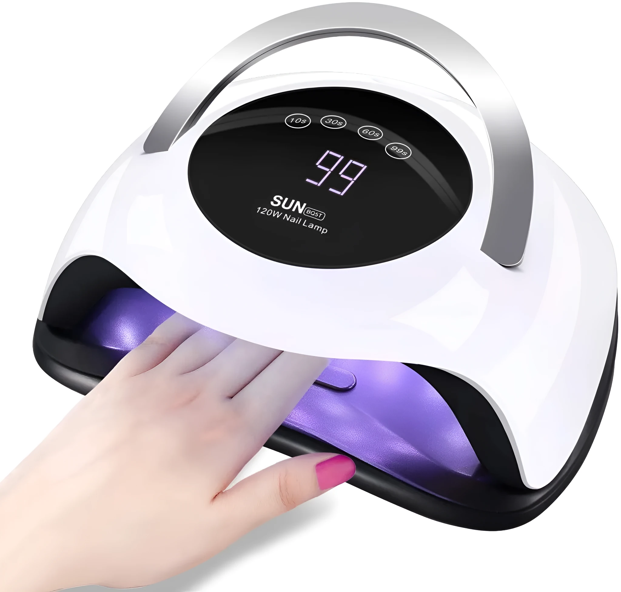 120W induction phototherapy machine BQ5T in white ABS with four plug adaptors on a table