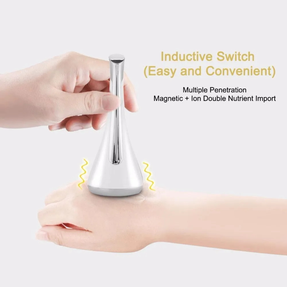 Imate facial massager small dumbbell gyro beauty device in gold with 40Gs magnetic force and 1000rpm vibration