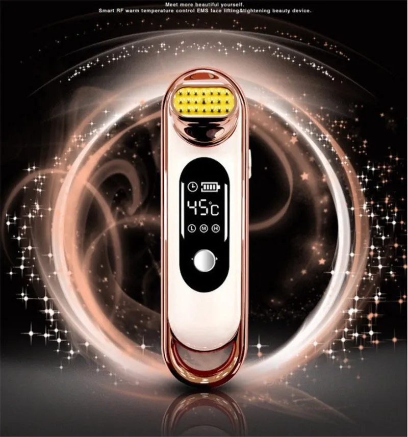 White household skin rejuvenating instrument with LCD display and main control button