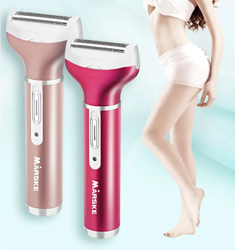 Rechargeable electric epilator in gold with ABS body and shaving head for whole body hair removal
