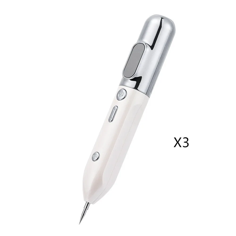 Blue light acne beauty instrument removal pen set with cooling gel and needles on a table