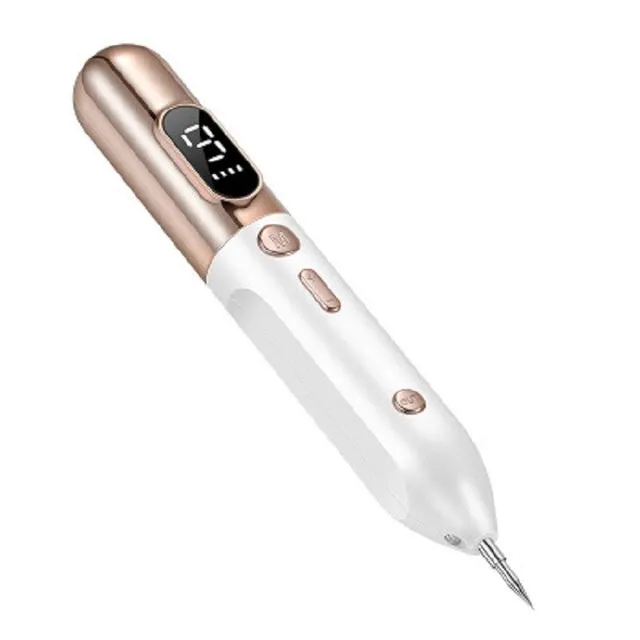 Blue light acne beauty instrument removal pen set with cooling gel and needles on a table