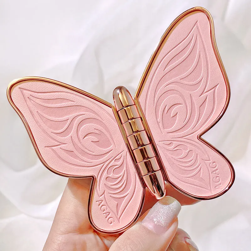 Butterfly-shaped 6-colour eyeshadow palette with matte and glitter shades in pink, yellow, purple and brown