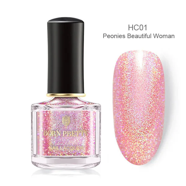 Born PRETTY laser glitter nail polish 6ml in black bottle with gel texture label