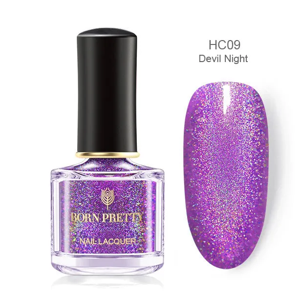 Born PRETTY laser glitter nail polish 6ml in black bottle with gel texture label