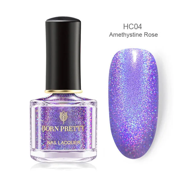 Born PRETTY laser glitter nail polish 6ml in black bottle with gel texture label