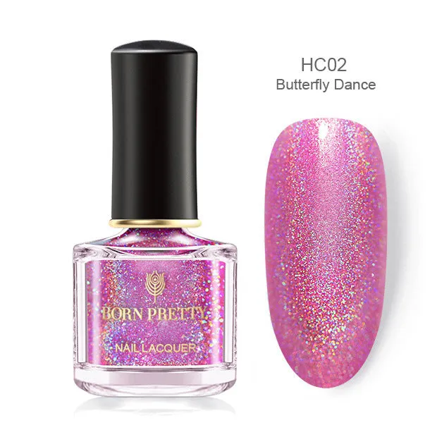 Born PRETTY laser glitter nail polish 6ml in black bottle with gel texture label