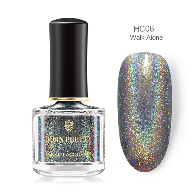 Born PRETTY laser glitter nail polish 6ml in black bottle with gel texture label
