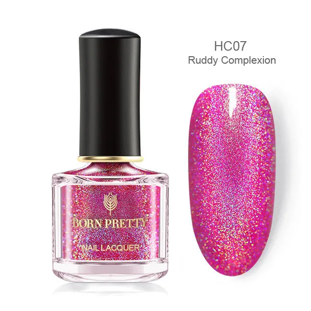 Born PRETTY laser glitter nail polish 6ml in black bottle with gel texture label