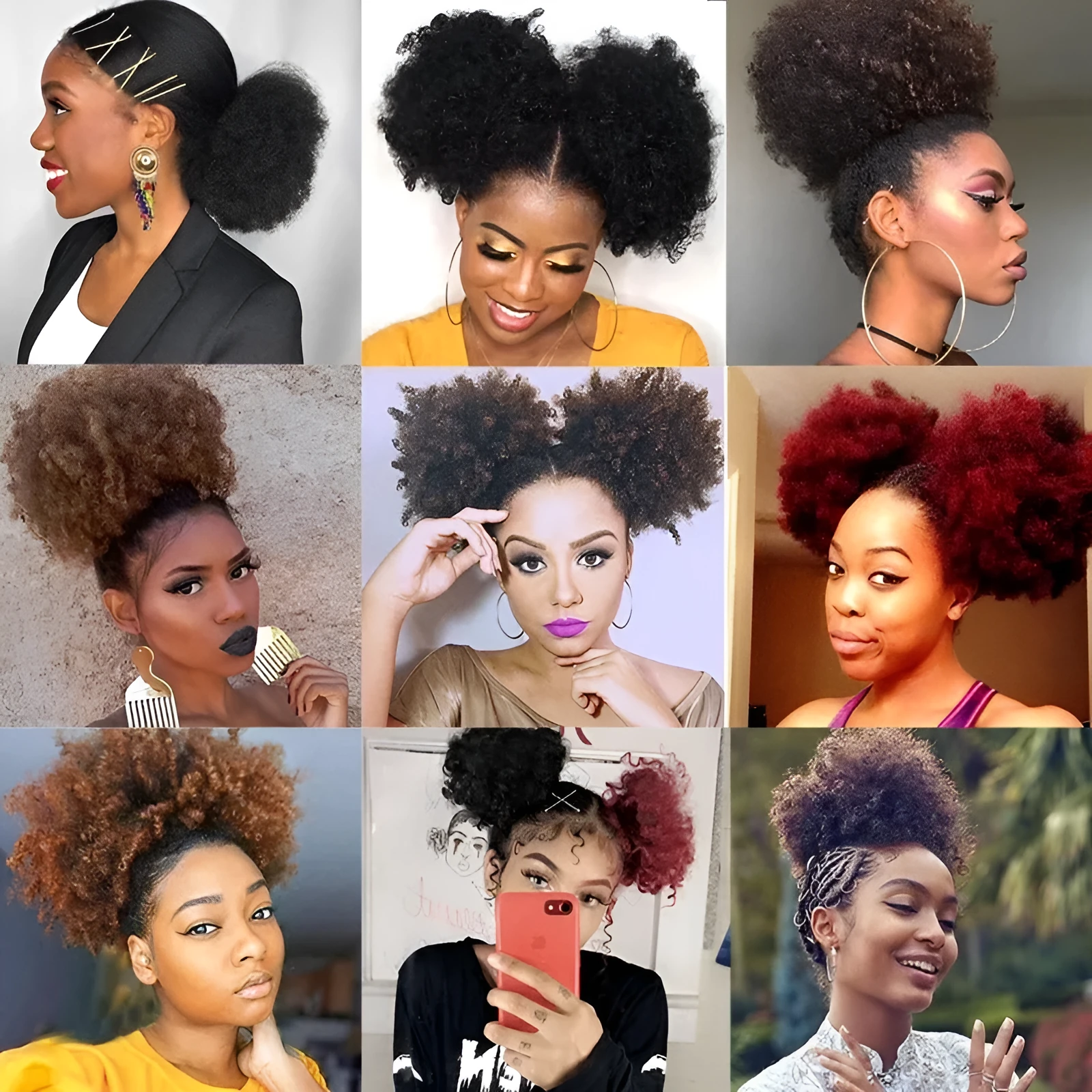 High temperature wire wig ponytail explosion hair in medium long natural style for ladies
