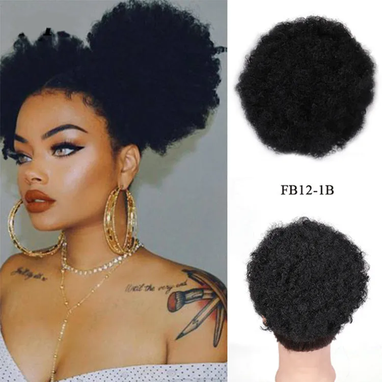 High temperature wire wig ponytail explosion hair in medium long natural style for ladies