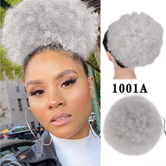 High temperature wire wig ponytail explosion hair in medium long natural style for ladies