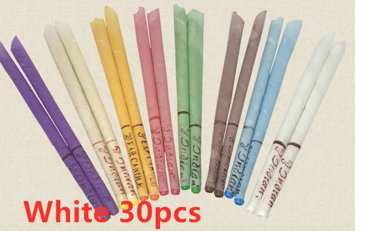 Beeswax scented ear candle sticks in assorted colours for ear therapy and cleaning