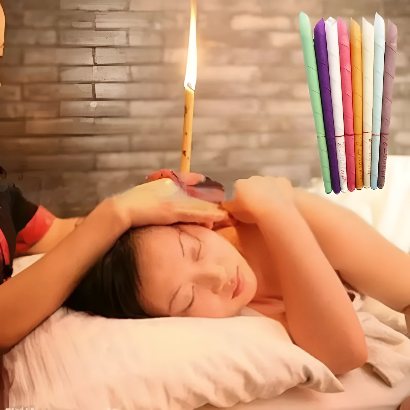Beeswax scented ear candle sticks in assorted colours for ear therapy and cleaning