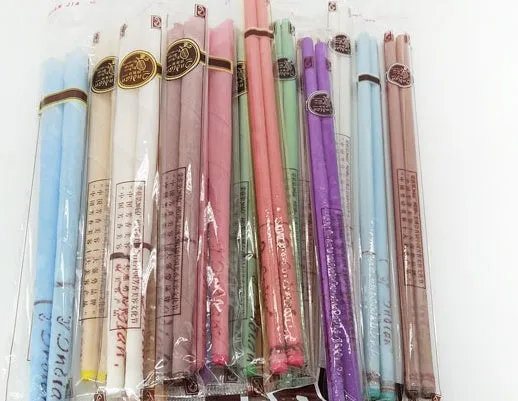 Beeswax scented ear candle sticks in assorted colours for ear therapy and cleaning