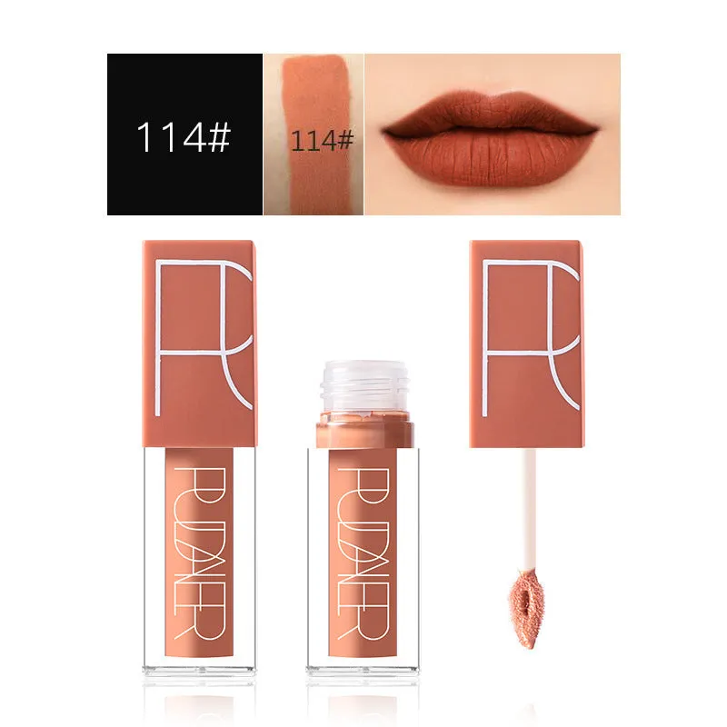 Velvet liquid lipstick matte nude non-stick cup tube 2.1x8.3cm five colour options