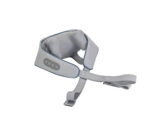 Rechargeable cervical neck massage shawl with six massage heads and hot compress, dark grey colour