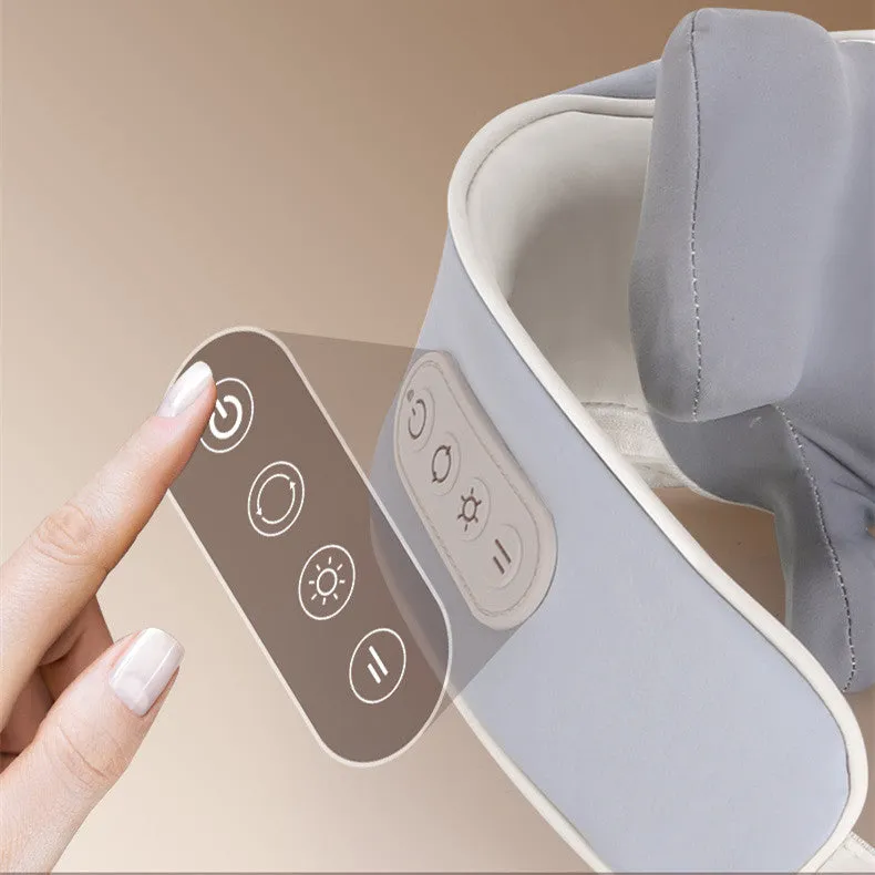 Rechargeable cervical neck massage shawl with six massage heads and hot compress, dark grey colour