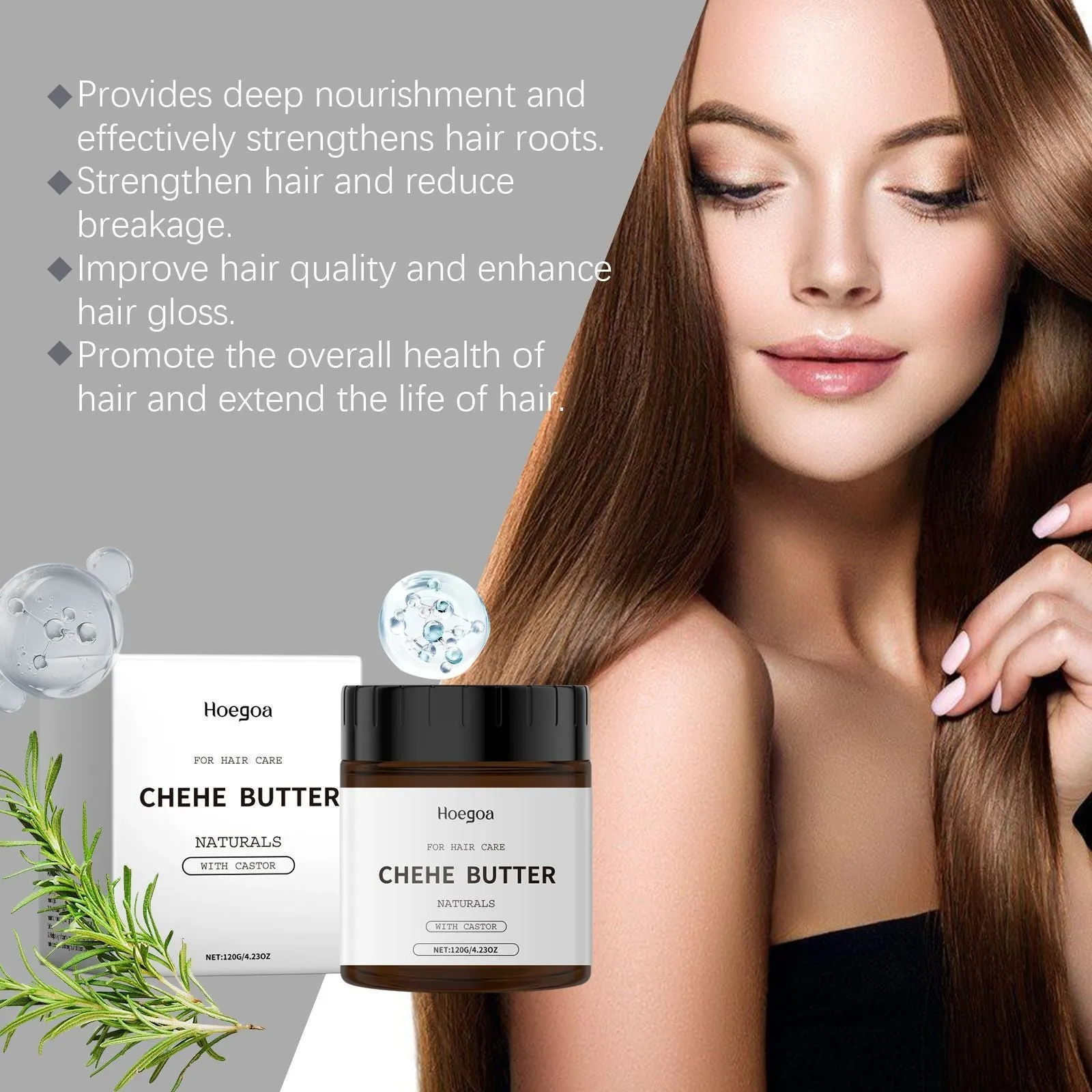 Castor oil hair care mask 120g pot with nourishing blend of rosemary lavender jojoba and vitamin E